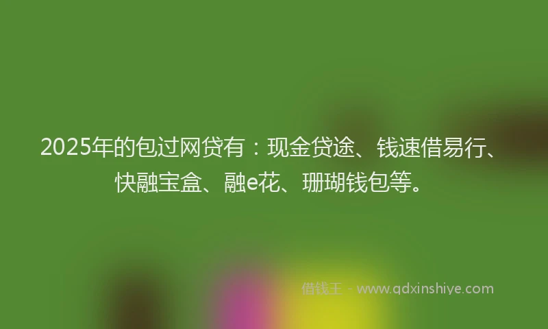 2025年的包过网贷有：现金贷途、钱速借易行、快融宝盒、融e花、珊瑚钱包等。