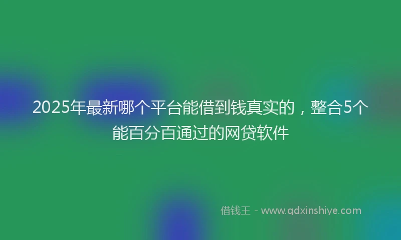 2025年最新哪个平台能借到钱真实的，整合5个能百分百通过的网贷软件