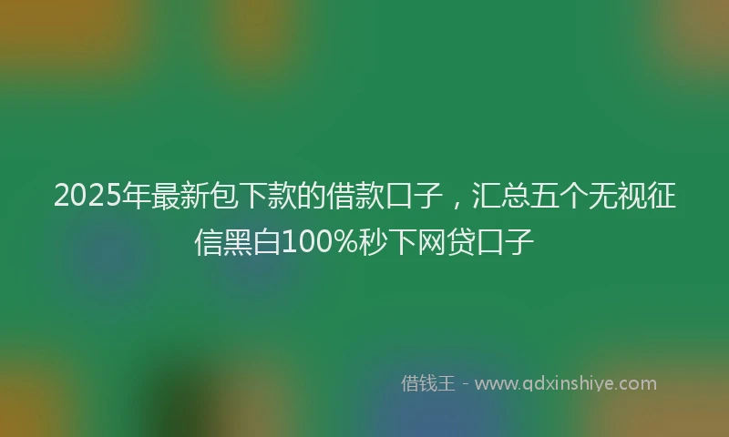 2025年最新包下款的借款口子，汇总五个无视征信黑白100%秒下网贷口子