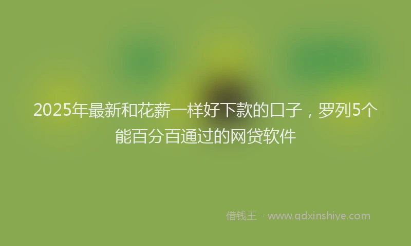 2025年最新和花薪一样好下款的口子，罗列5个能百分百通过的网贷软件
