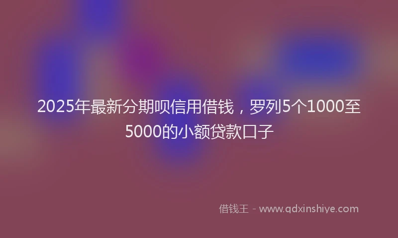 2025年最新分期呗信用借钱，罗列5个1000至5000的小额贷款口子