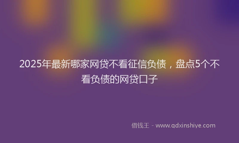 2025年最新哪家网贷不看征信负债，盘点5个不看负债的网贷口子