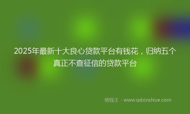 2025年最新十大良心贷款平台有钱花，归纳五个真正不查征信的贷款平台