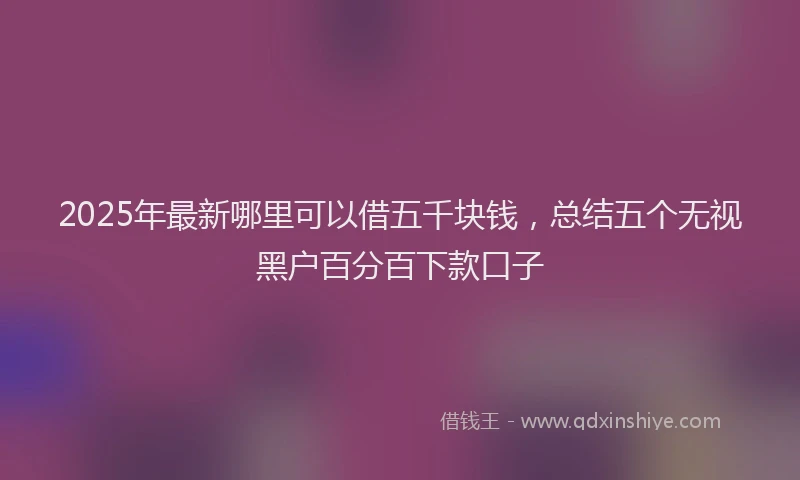 2025年最新哪里可以借五千块钱，总结五个无视黑户百分百下款口子