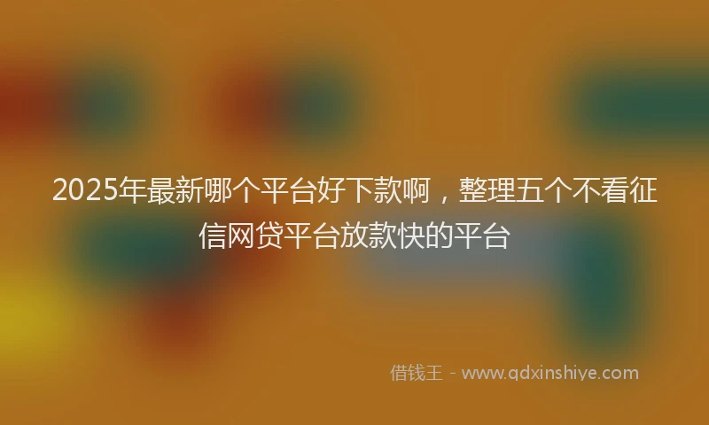 2025年最新哪个平台好下款啊，整理五个不看征信网贷平台放款快的平台