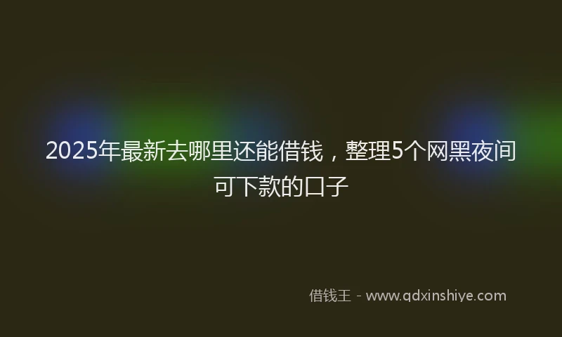 2025年最新去哪里还能借钱，整理5个网黑夜间可下款的口子