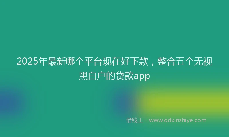 2025年最新哪个平台现在好下款，整合五个无视黑白户的贷款app