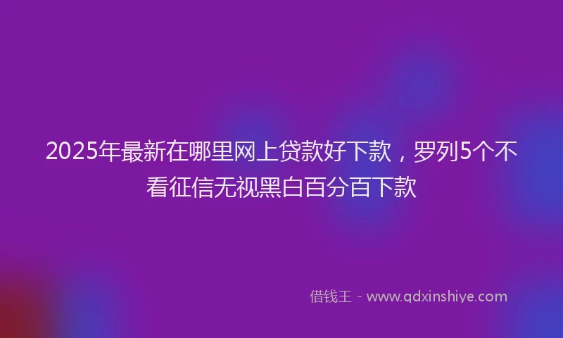 2025年最新在哪里网上贷款好下款，罗列5个不看征信无视黑白百分百下款