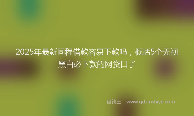 2025年最新同程借款容易下款吗，概括5个无视黑白必下款的网贷口子