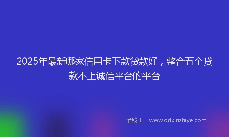 2025年最新哪家信用卡下款贷款好，整合五个贷款不上诚信平台的平台