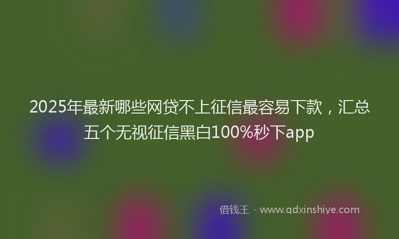 2025年最新哪些网贷不上征信最容易下款，汇总五个无视征信黑白100%秒下app