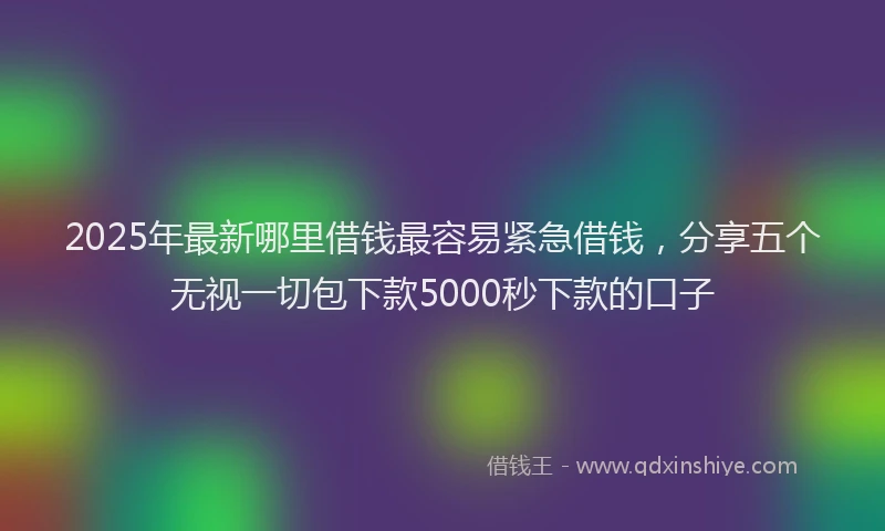 2025年最新哪里借钱最容易紧急借钱，分享五个无视一切包下款5000秒下款的口子