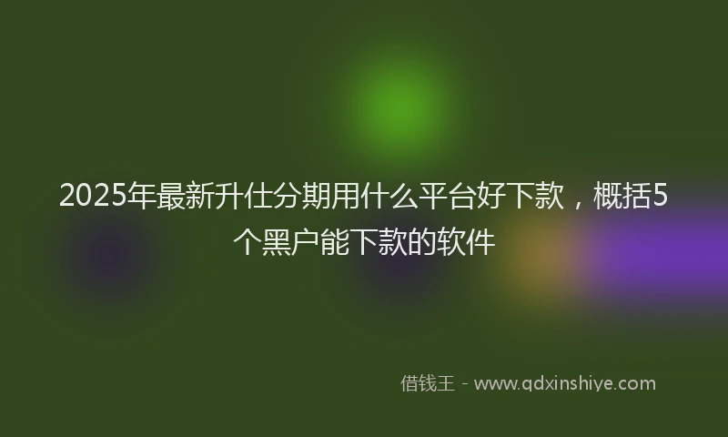 2025年最新升仕分期用什么平台好下款，概括5个黑户能下款的软件