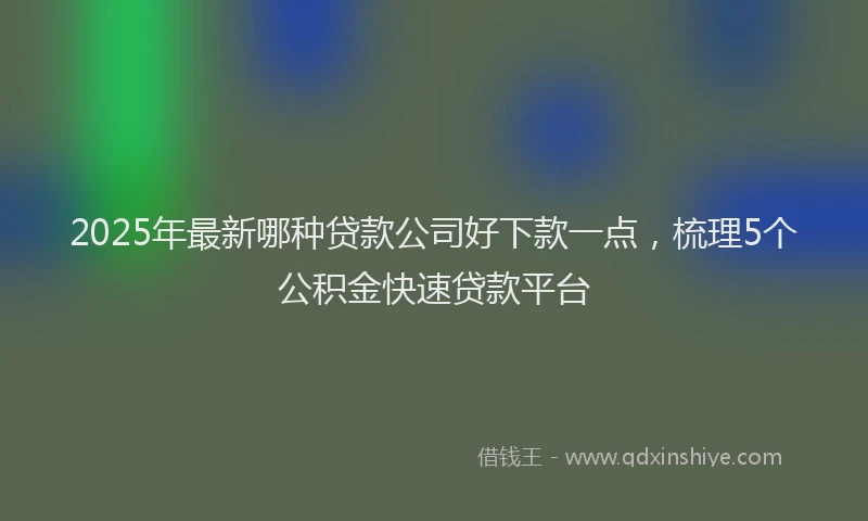 2025年最新哪种贷款公司好下款一点，梳理5个公积金快速贷款平台
