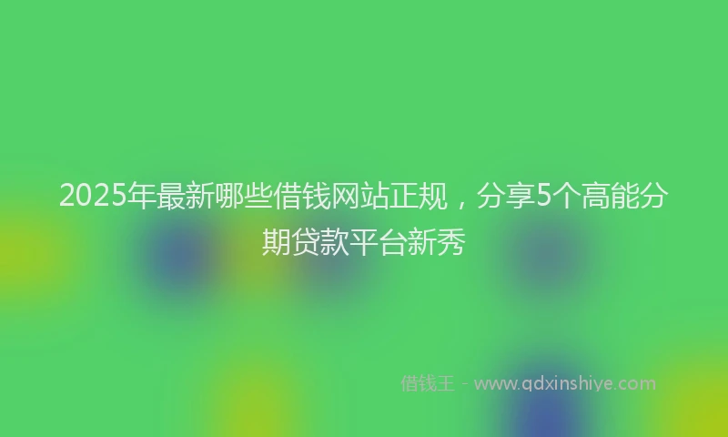 2025年最新哪些借钱网站正规，分享5个高能分期贷款平台新秀
