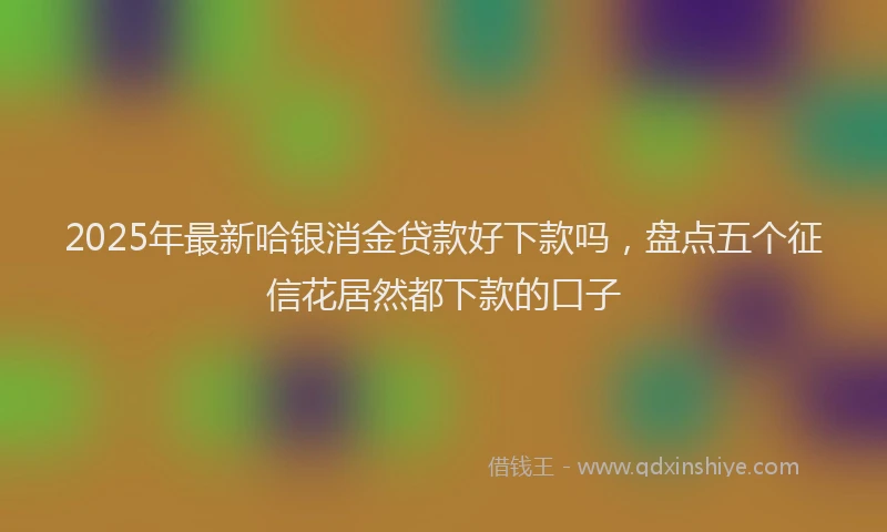 2025年最新哈银消金贷款好下款吗，盘点五个征信花居然都下款的口子