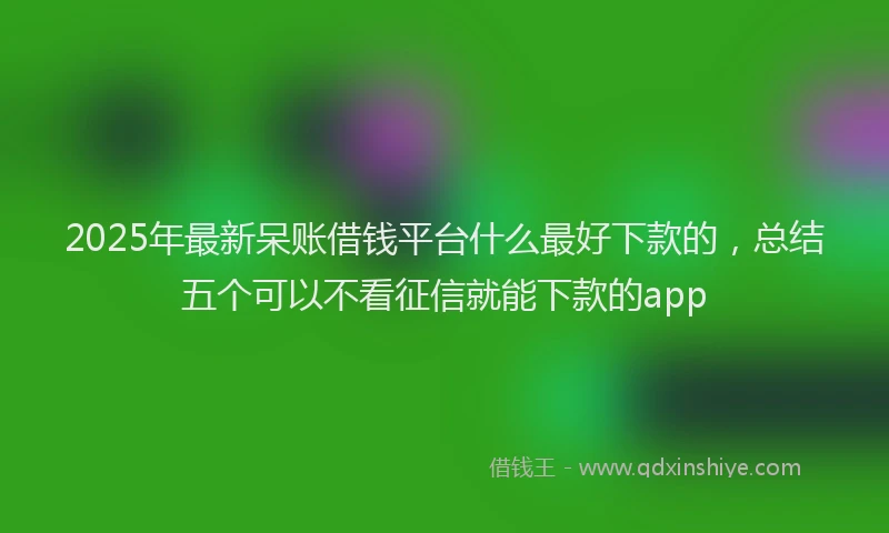 2025年最新呆账借钱平台什么最好下款的，总结五个可以不看征信就能下款的app