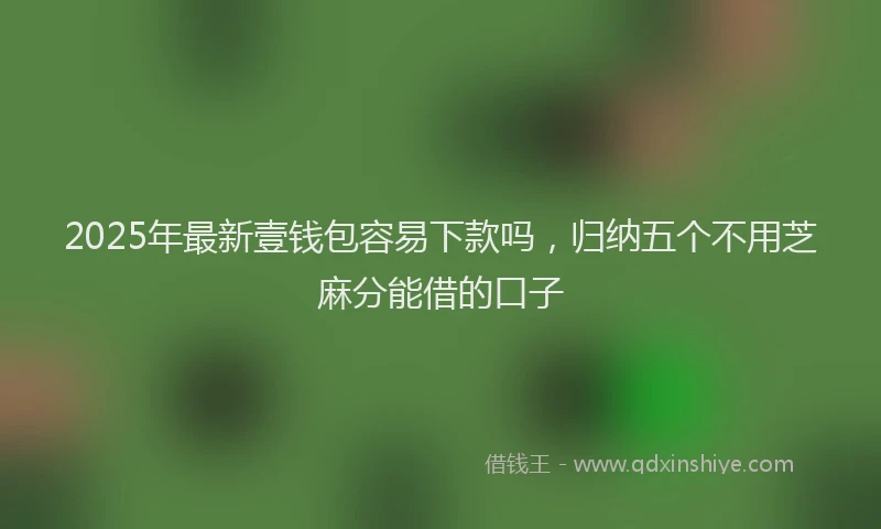2025年最新壹钱包容易下款吗，归纳五个不用芝麻分能借的口子