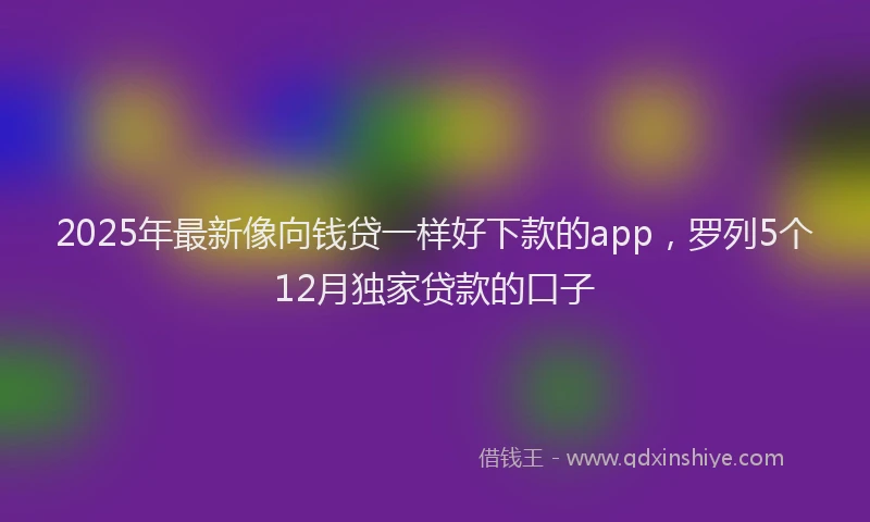 2025年最新像向钱贷一样好下款的app，罗列5个12月独家贷款的口子