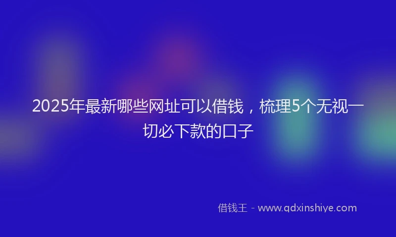 2025年最新哪些网址可以借钱，梳理5个无视一切必下款的口子