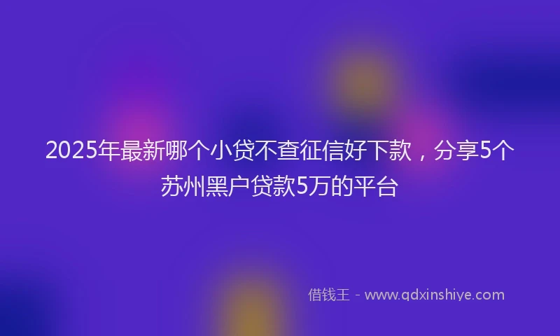 2025年最新哪个小贷不查征信好下款，分享5个苏州黑户贷款5万的平台