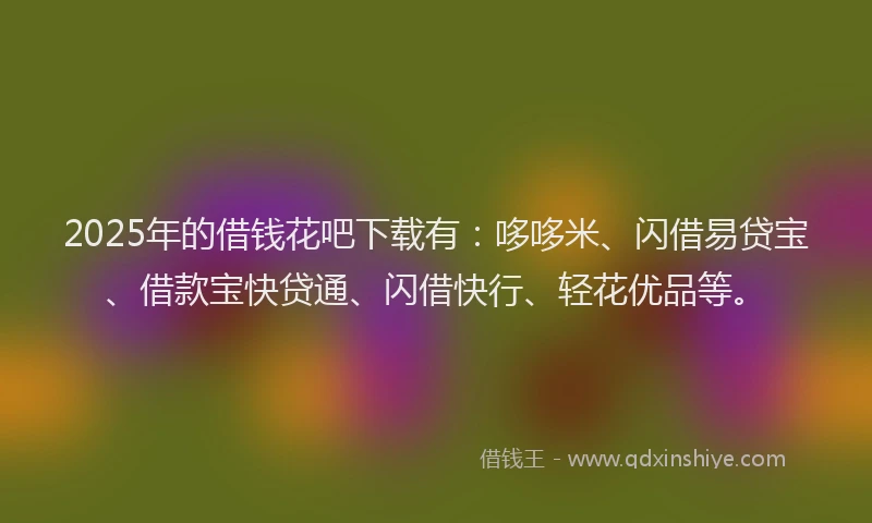 2025年的借钱花吧下载有：哆哆米、闪借易贷宝、借款宝快贷通、闪借快行、轻花优品等。