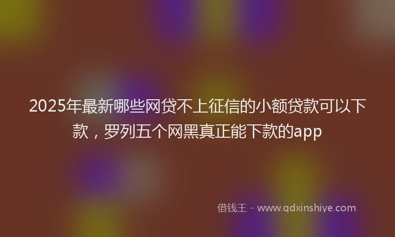 2025年最新哪些网贷不上征信的小额贷款可以下款，罗列五个网黑真正能下款的app