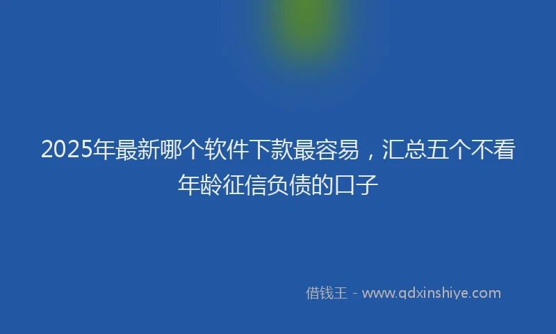 2025年最新哪个软件下款最容易，汇总五个不看年龄征信负债的口子