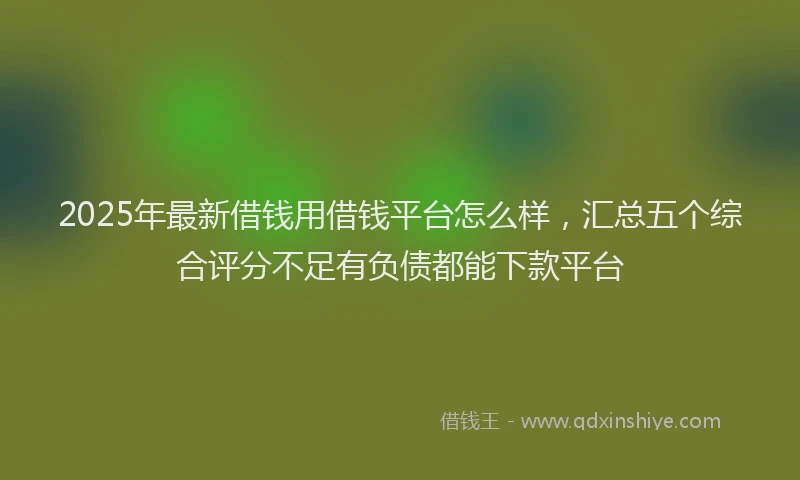 2025年最新借钱用借钱平台怎么样，汇总五个综合评分不足有负债都能下款平台