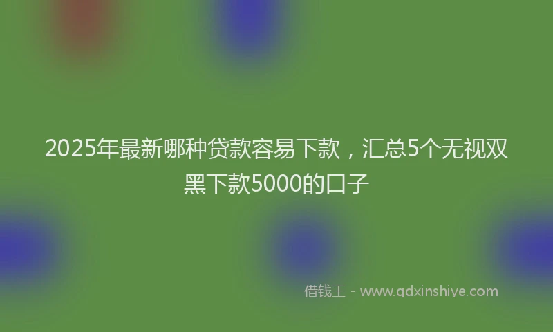 2025年最新哪种贷款容易下款，汇总5个无视双黑下款5000的口子