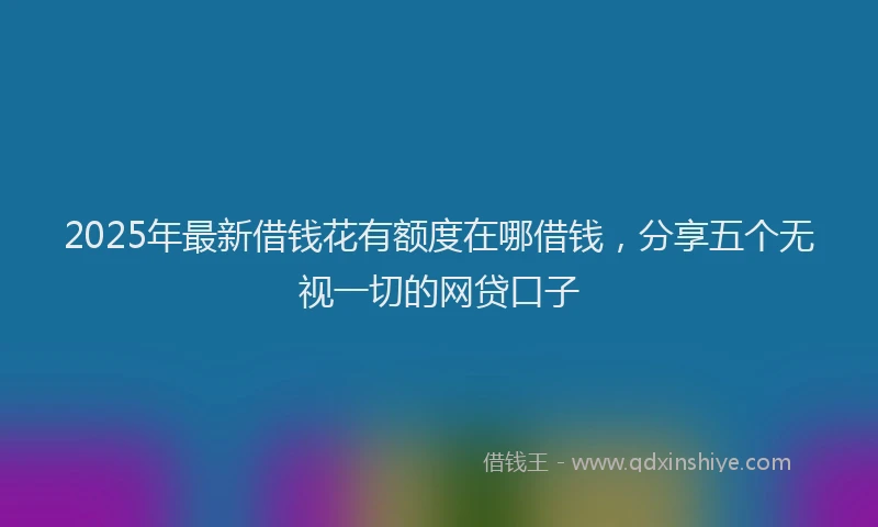 2025年最新借钱花有额度在哪借钱，分享五个无视一切的网贷口子