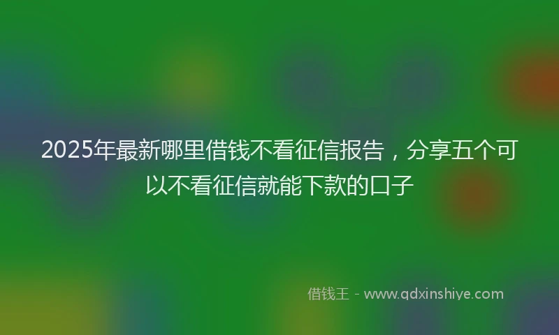 2025年最新哪里借钱不看征信报告，分享五个可以不看征信就能下款的口子