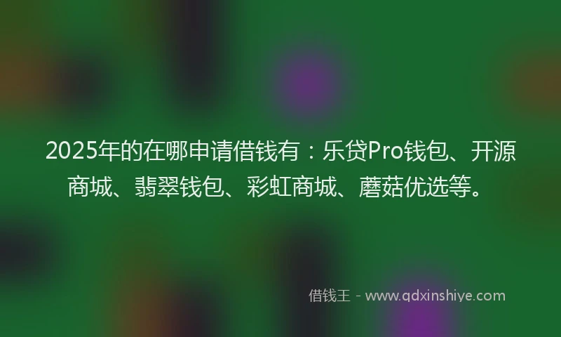 2025年的在哪申请借钱有：乐贷Pro钱包、开源商城、翡翠钱包、彩虹商城、蘑菇优选等。