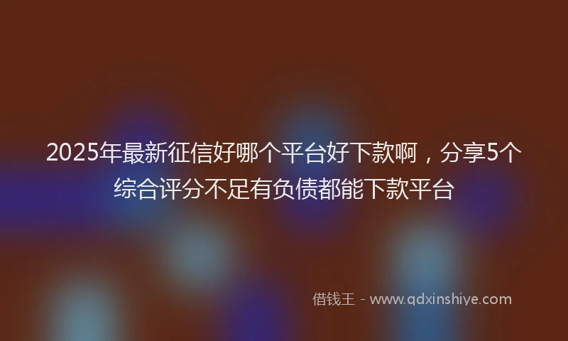2025年最新征信好哪个平台好下款啊，分享5个综合评分不足有负债都能下款平台