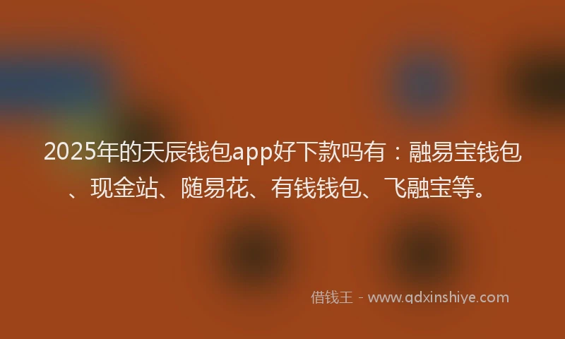2025年的天辰钱包app好下款吗有：融易宝钱包、现金站、随易花、有钱钱包、飞融宝等。