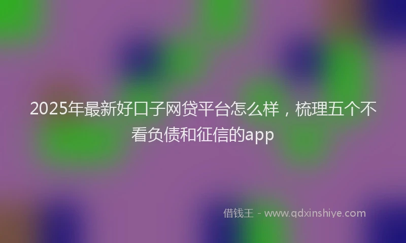 2025年最新好口子网贷平台怎么样，梳理五个不看负债和征信的app