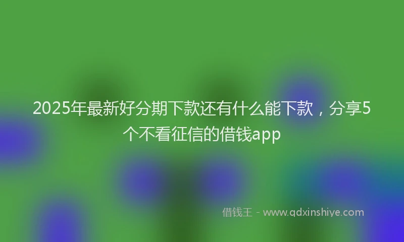 2025年最新好分期下款还有什么能下款，分享5个不看征信的借钱app
