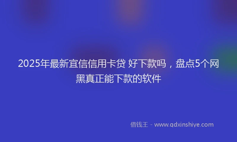 2025年最新宜信信用卡贷 好下款吗，盘点5个网黑真正能下款的软件