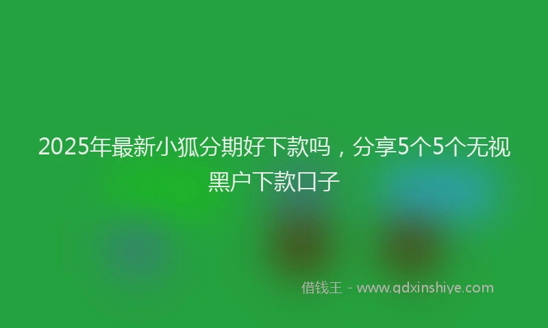 2025年最新小狐分期好下款吗，分享5个5个无视黑户下款口子