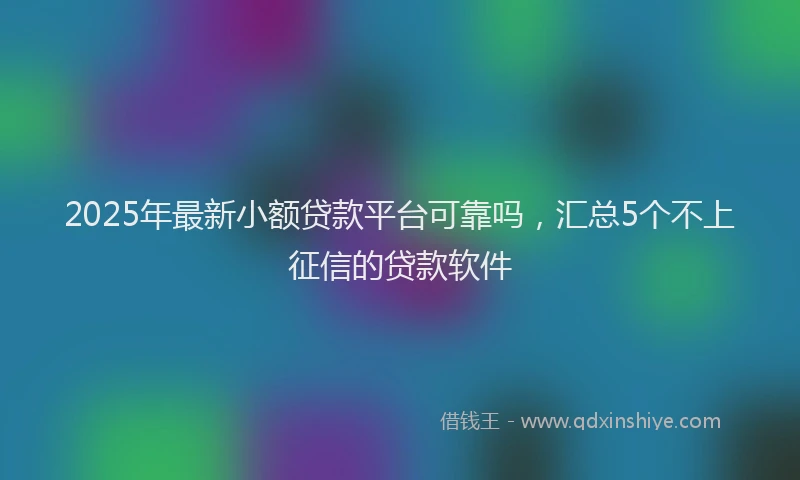 2025年最新小额贷款平台可靠吗，汇总5个不上征信的贷款软件