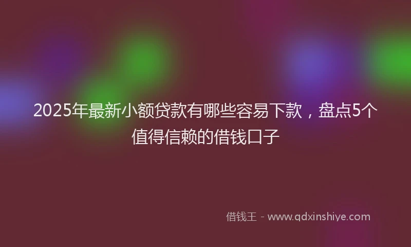 2025年最新小额贷款有哪些容易下款，盘点5个值得信赖的借钱口子
