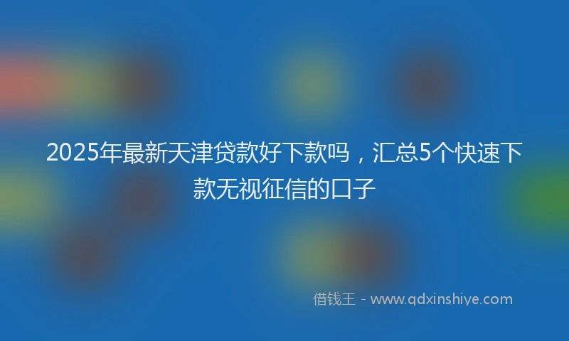2025年最新天津贷款好下款吗，汇总5个快速下款无视征信的口子