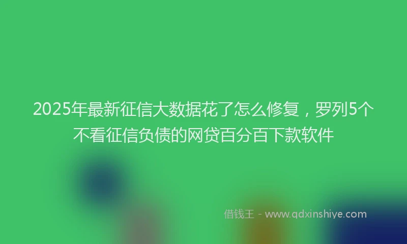 2025年最新征信大数据花了怎么修复，罗列5个不看征信负债的网贷百分百下款软件