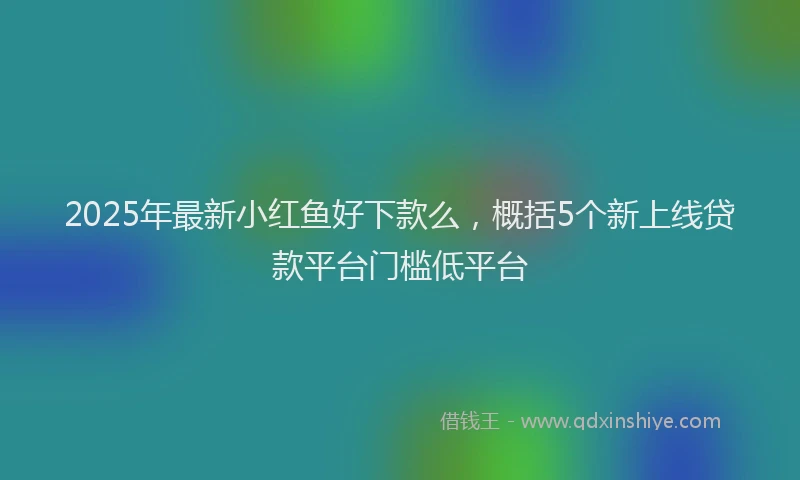 2025年最新小红鱼好下款么，概括5个新上线贷款平台门槛低平台
