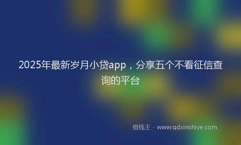 2025年最新岁月小贷app，分享五个不看征信查询的平台