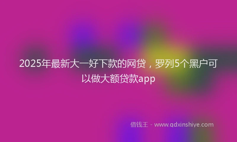 2025年最新大一好下款的网贷，罗列5个黑户可以做大额贷款app