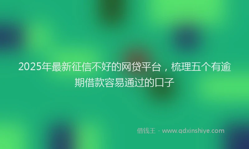 2025年最新征信不好的网贷平台，梳理五个有逾期借款容易通过的口子