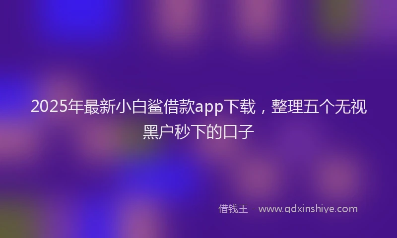 2025年最新小白鲨借款app下载，整理五个无视黑户秒下的口子