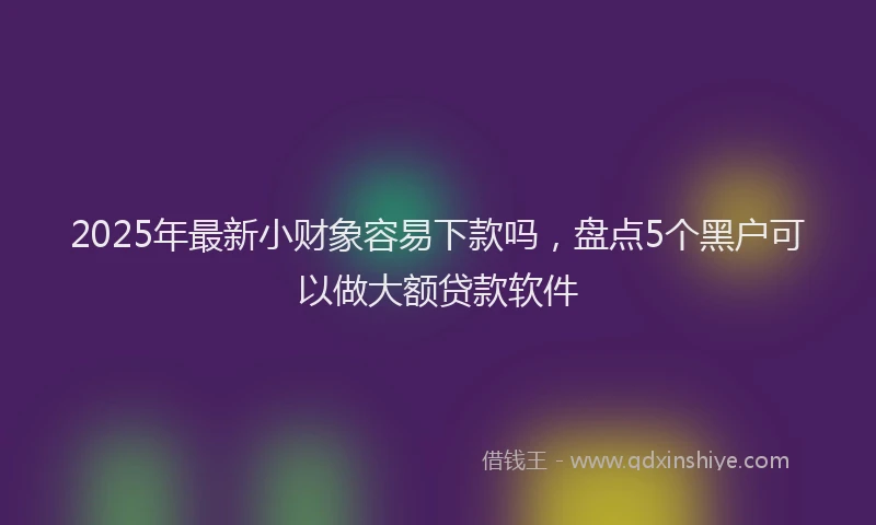2025年最新小财象容易下款吗，盘点5个黑户可以做大额贷款软件