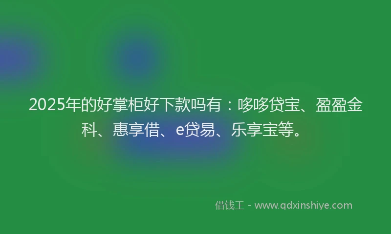 2025年的好掌柜好下款吗有：哆哆贷宝、盈盈金科、惠享借、e贷易、乐享宝等。